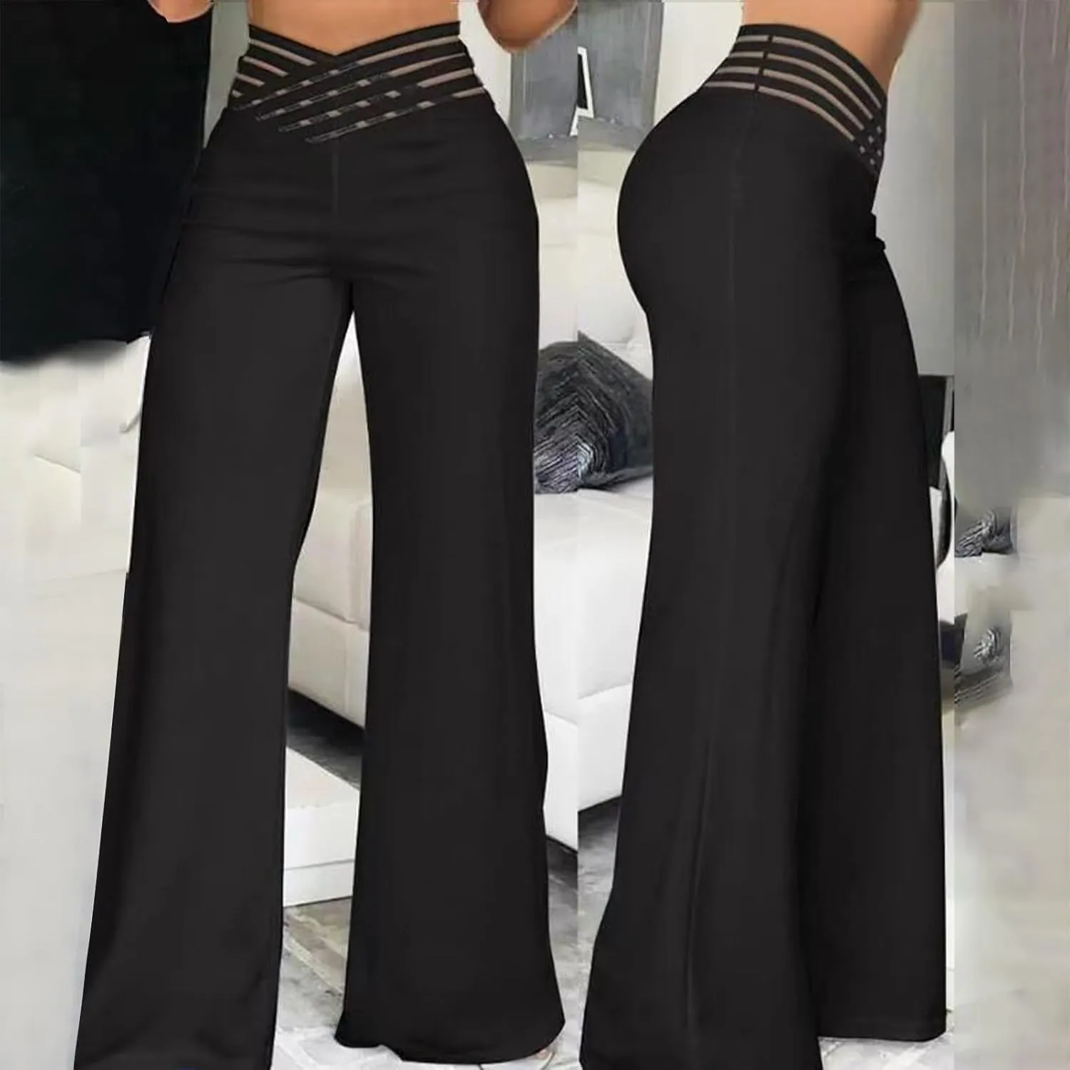 2023 Womens Bootcut Yoga Pants - Flare Leggings for Women High Waisted Crossover Workout Lounge Bell Bottom Dress Pants