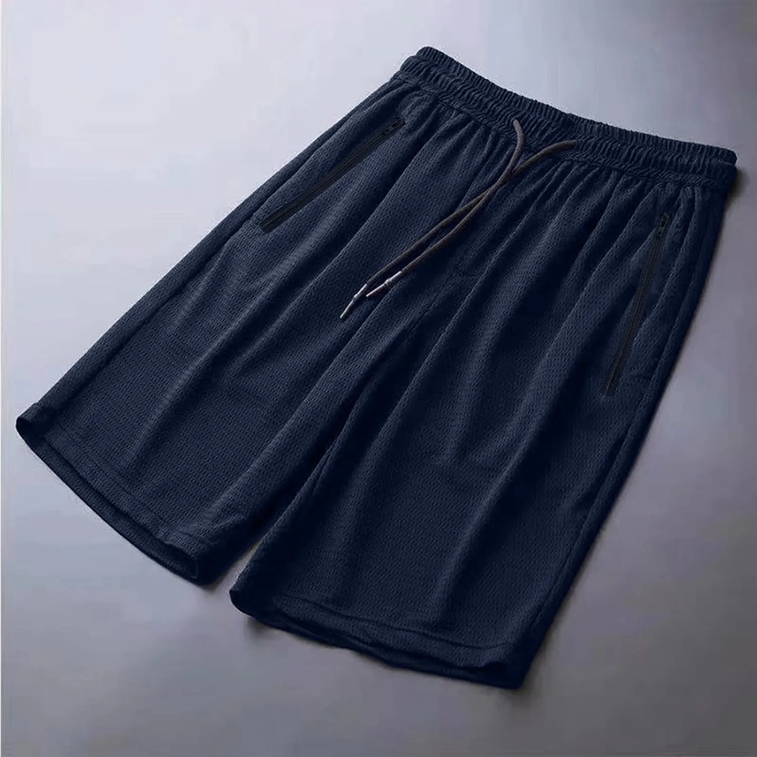 Big and Tall Shorts for Men Casual Breathable Mesh Quick Dry Solid Athletic Short Drawstring Elastic Waist Pants