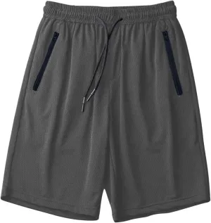 Big and Tall Shorts for Men Casual Breathable Mesh Quick Dry Solid Athletic Short Drawstring Elastic Waist Pants