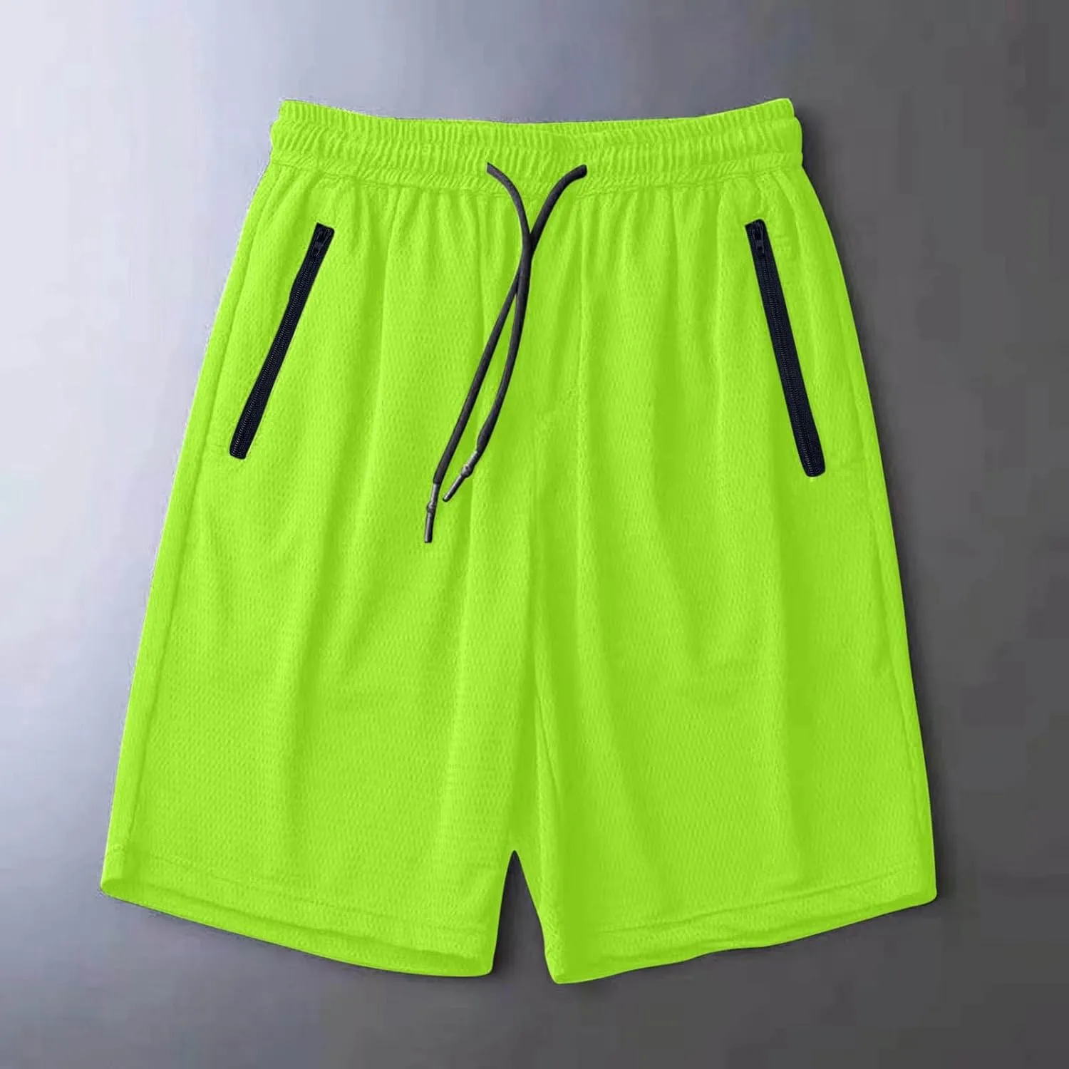 Big and Tall Shorts for Men Casual Breathable Mesh Quick Dry Solid Athletic Short Drawstring Elastic Waist Pants