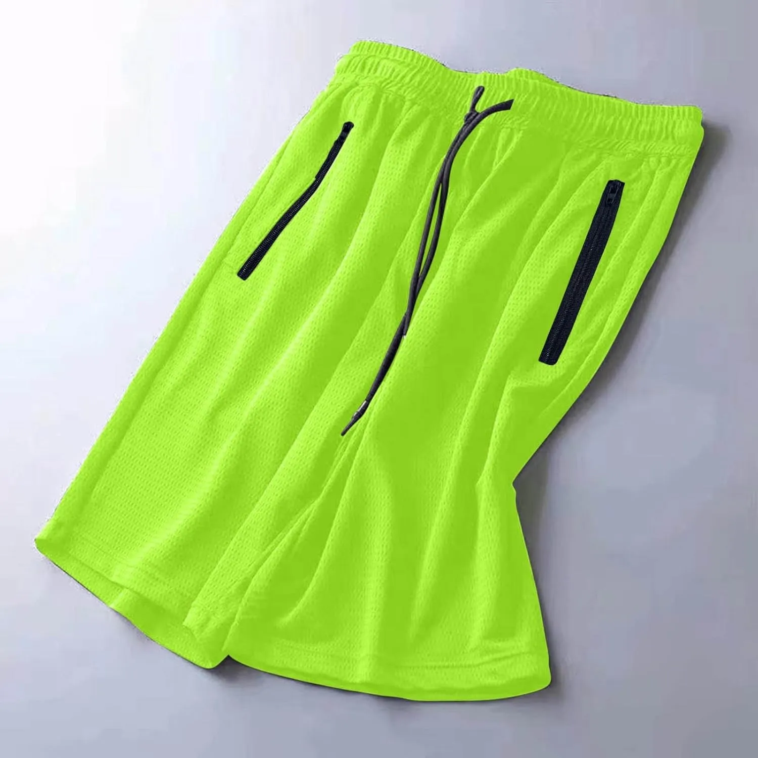 Big and Tall Shorts for Men Casual Breathable Mesh Quick Dry Solid Athletic Short Drawstring Elastic Waist Pants