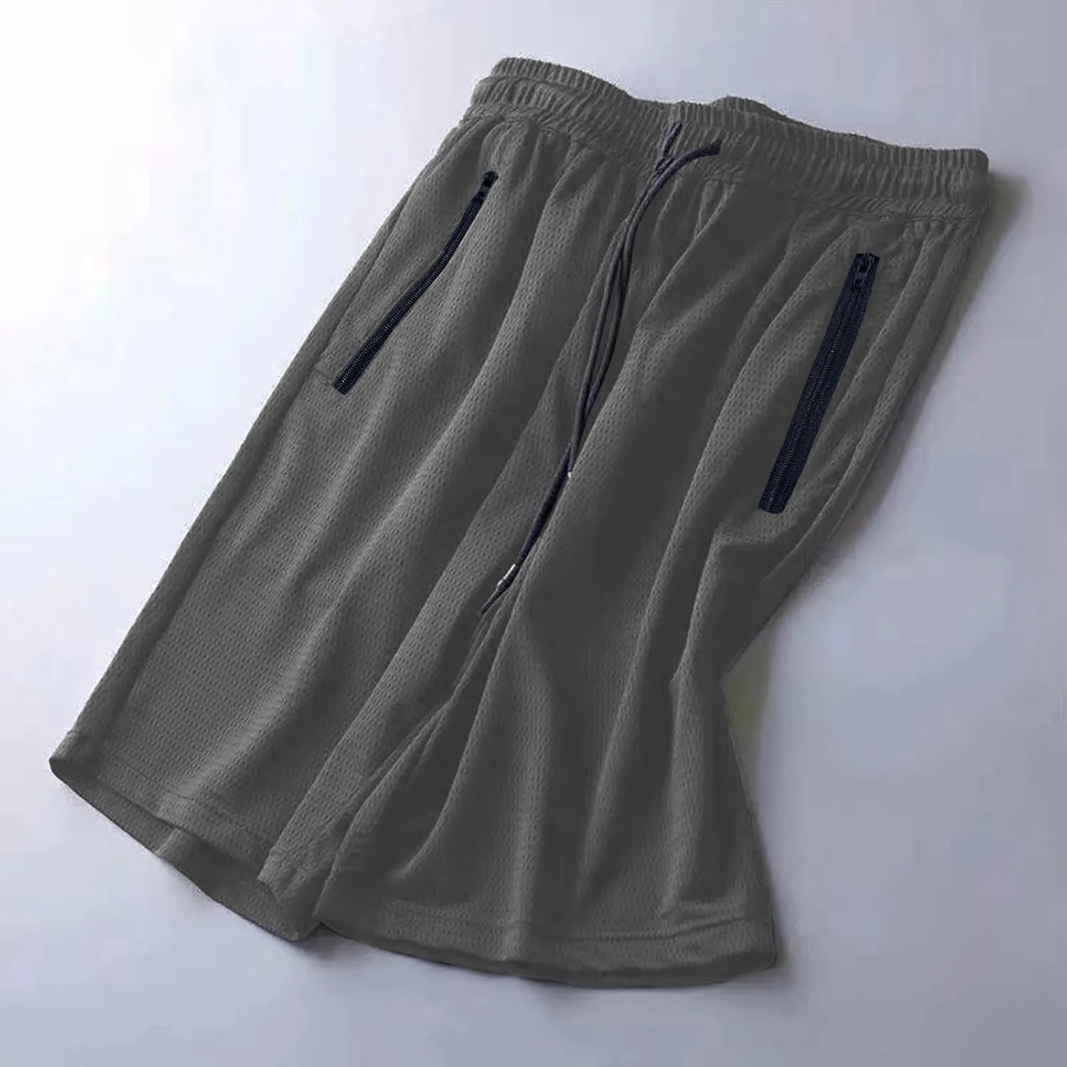 Big and Tall Shorts for Men Casual Breathable Mesh Quick Dry Solid Athletic Short Drawstring Elastic Waist Pants
