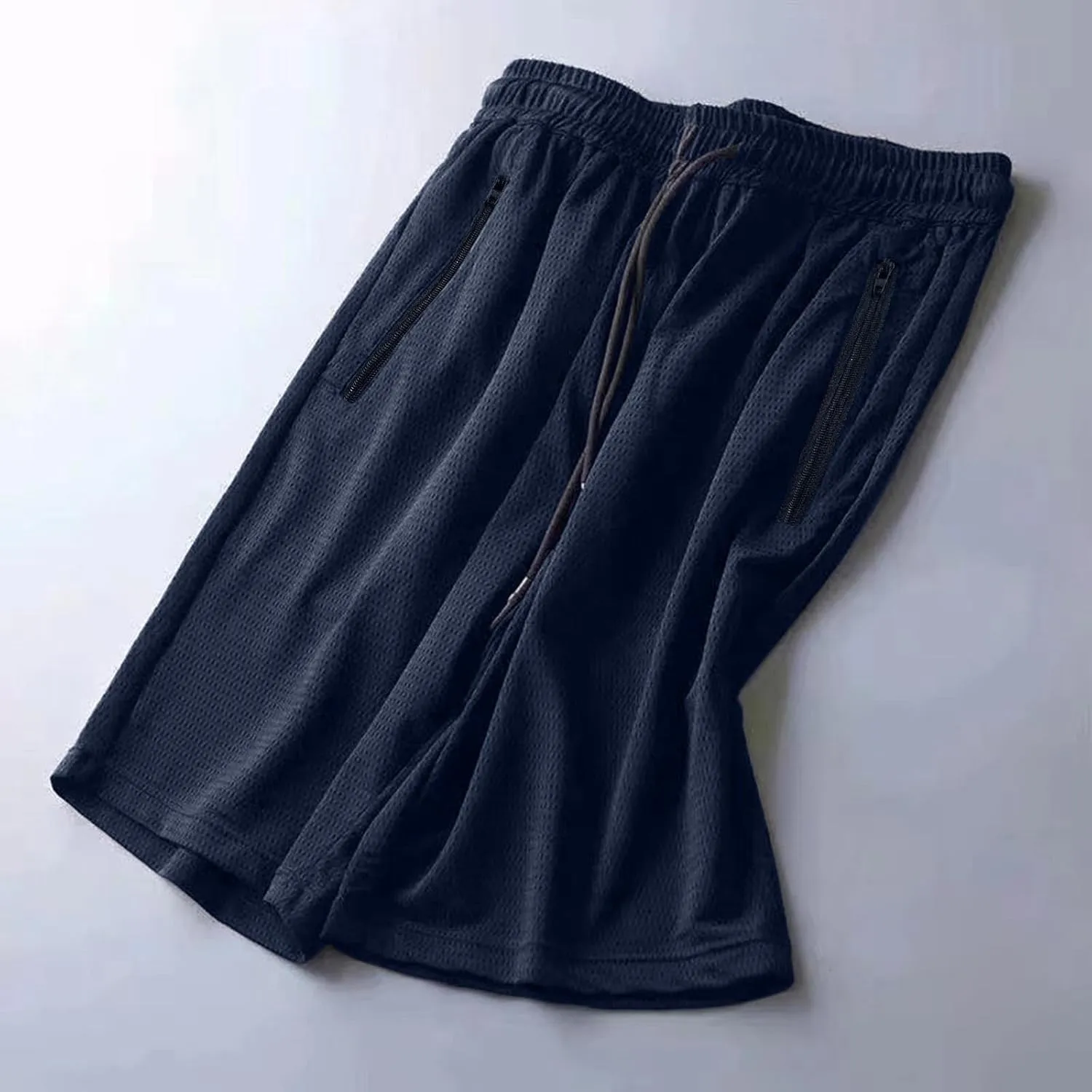 Big and Tall Shorts for Men Casual Breathable Mesh Quick Dry Solid Athletic Short Drawstring Elastic Waist Pants