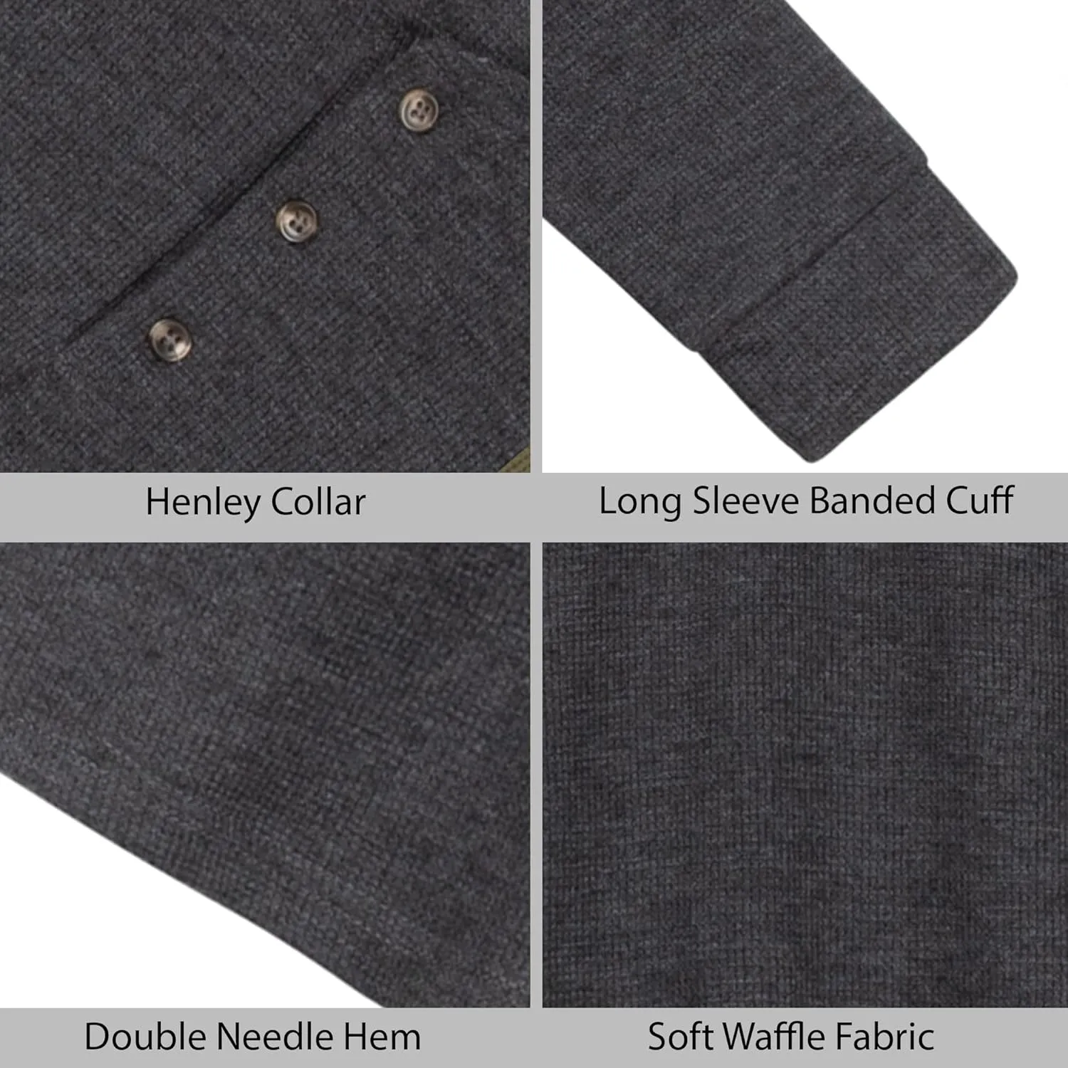 Brix Boys' Long Sleeve Thermal - Henley Shirt Waffle Fashion Clothes.