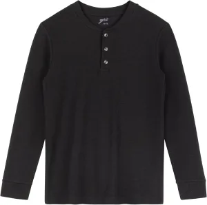 Brix Boys' Long Sleeve Thermal - Henley Shirt Waffle Fashion Clothes.