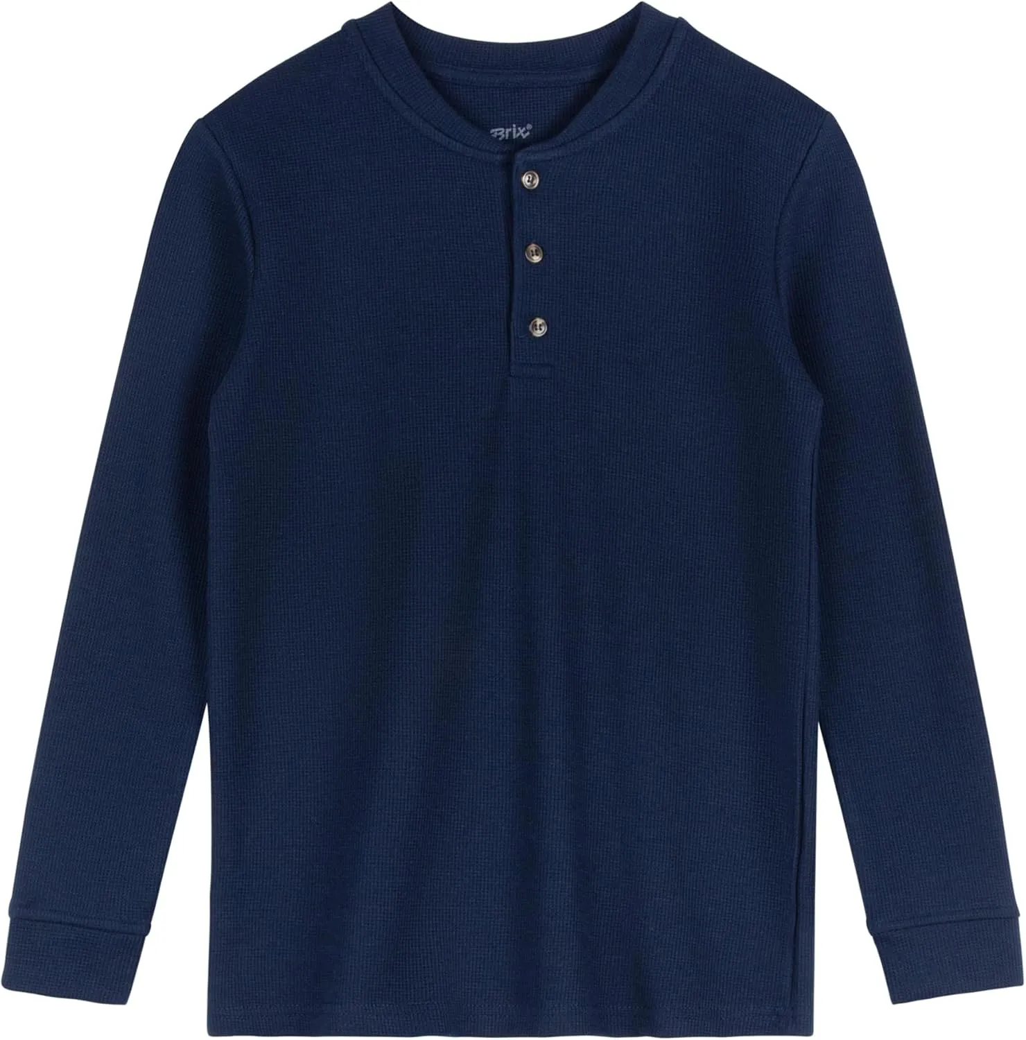 Brix Boys' Long Sleeve Thermal - Henley Shirt Waffle Fashion Clothes.