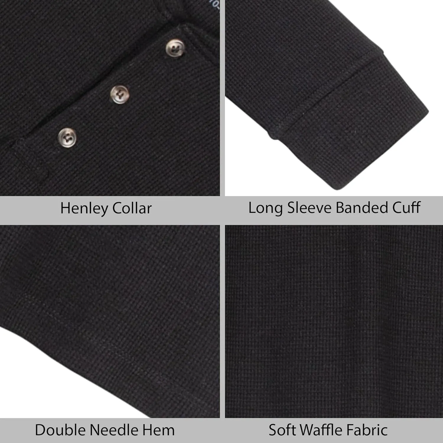 Brix Boys' Long Sleeve Thermal - Henley Shirt Waffle Fashion Clothes.