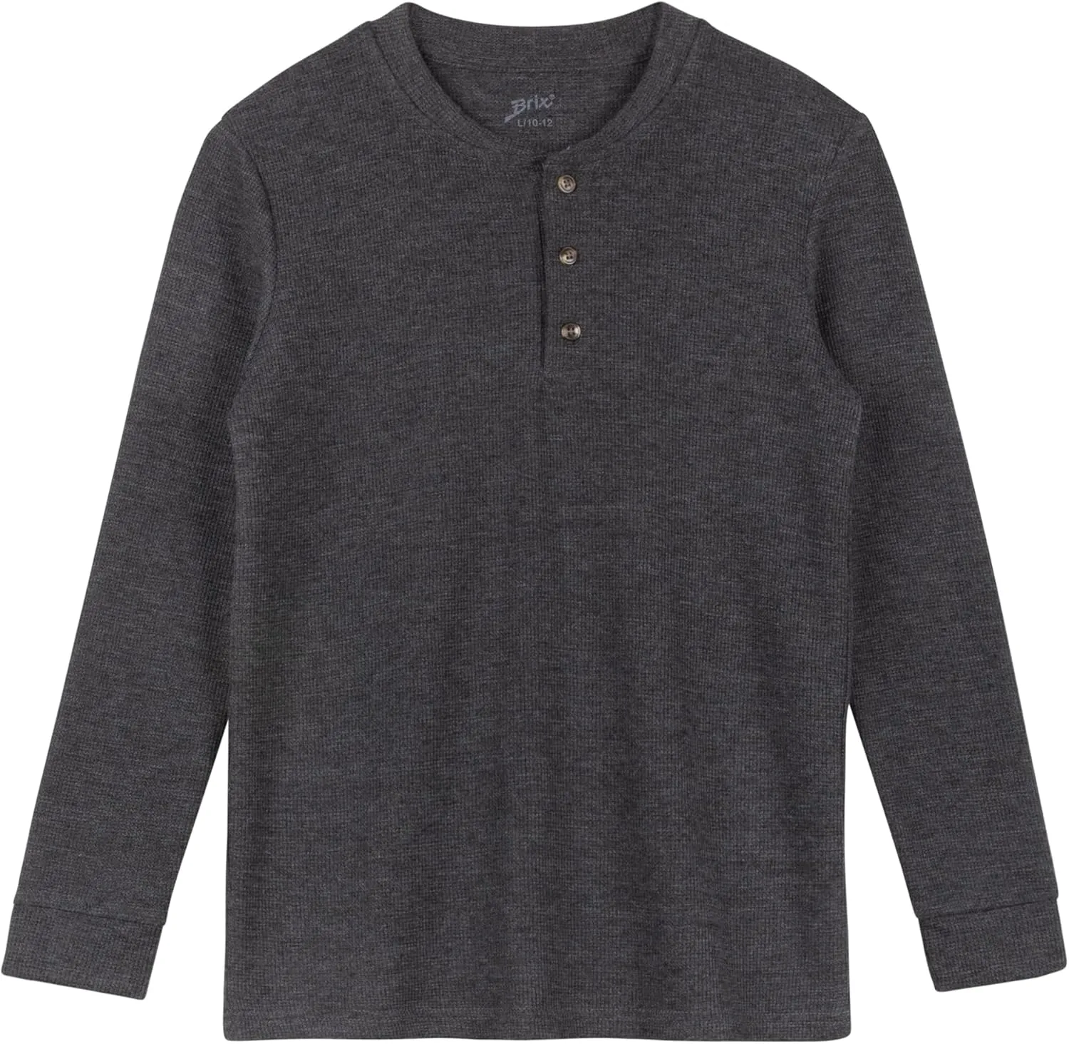 Brix Boys' Long Sleeve Thermal - Henley Shirt Waffle Fashion Clothes.