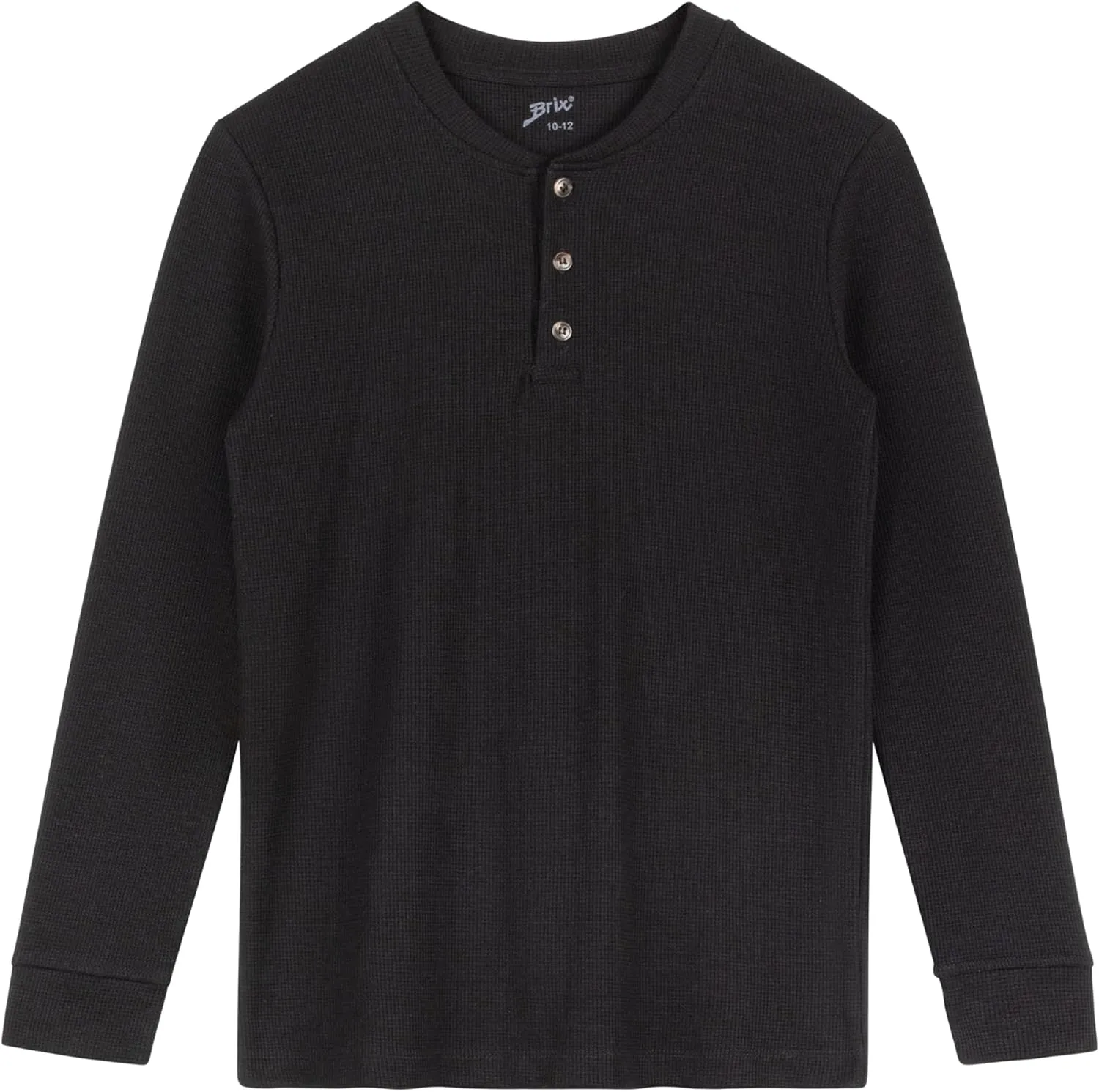 Brix Boys' Long Sleeve Thermal - Henley Shirt Waffle Fashion Clothes.