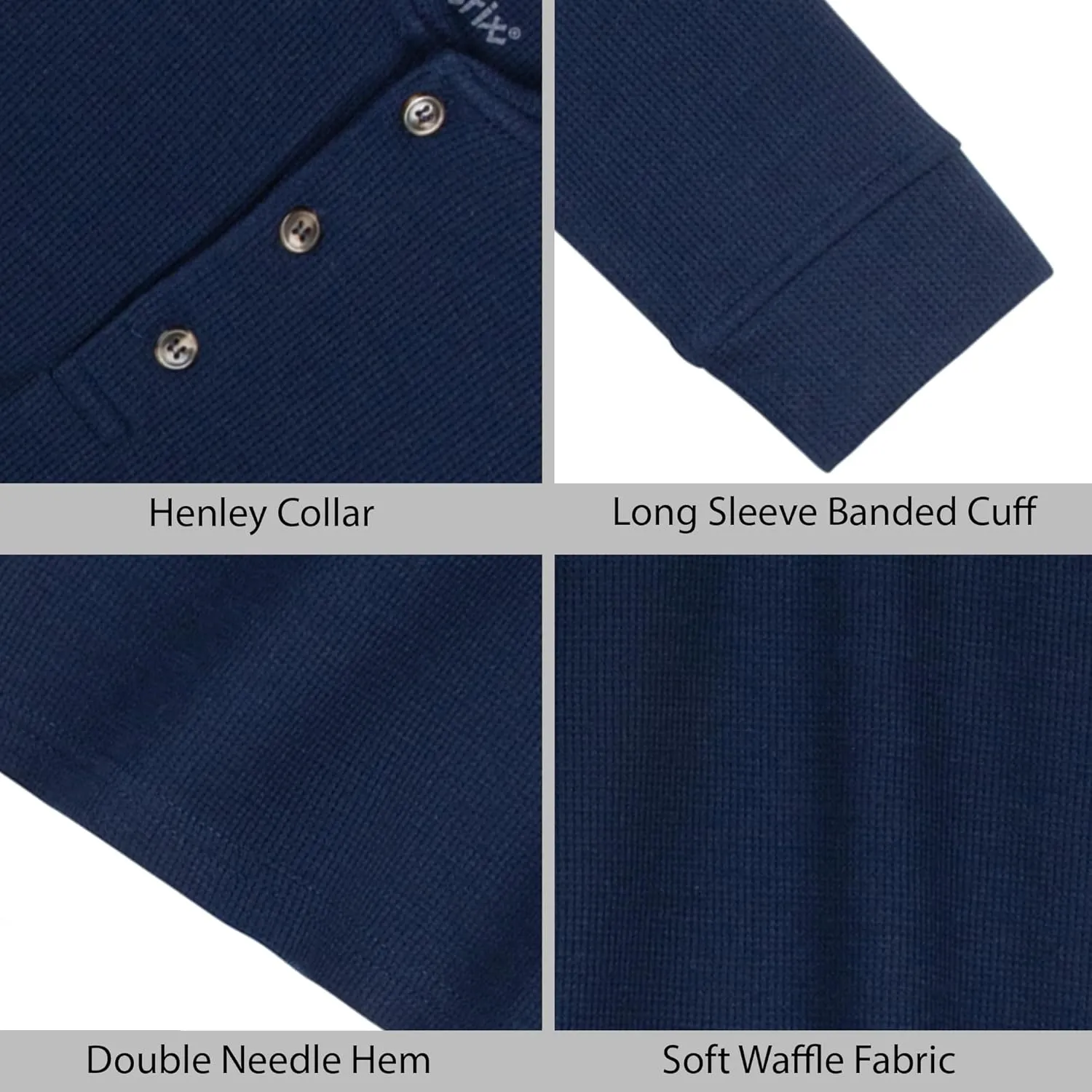 Brix Boys' Long Sleeve Thermal - Henley Shirt Waffle Fashion Clothes.