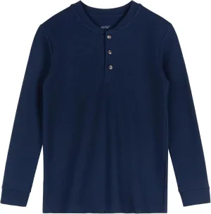 Brix Boys' Long Sleeve Thermal - Henley Shirt Waffle Fashion Clothes.