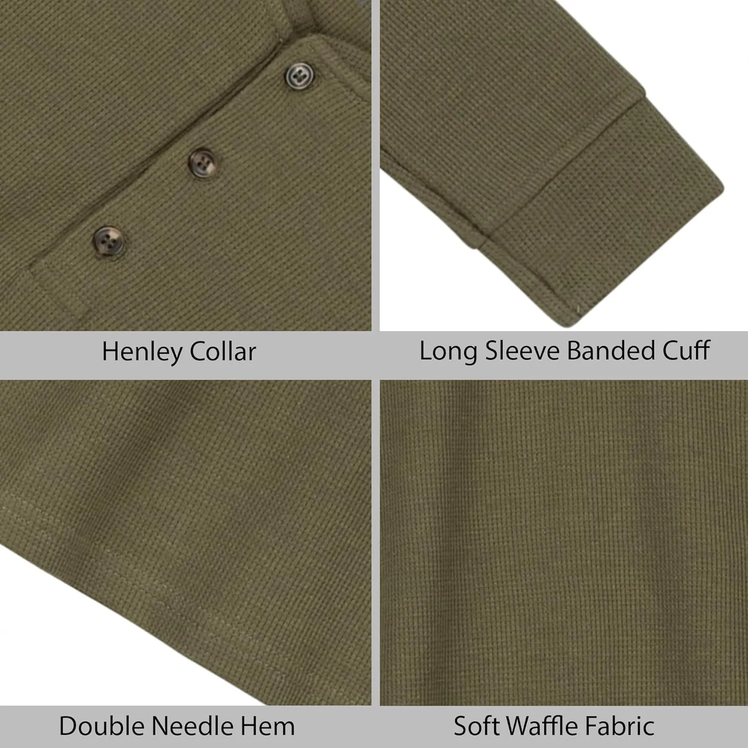 Brix Boys' Long Sleeve Thermal - Henley Shirt Waffle Fashion Clothes.