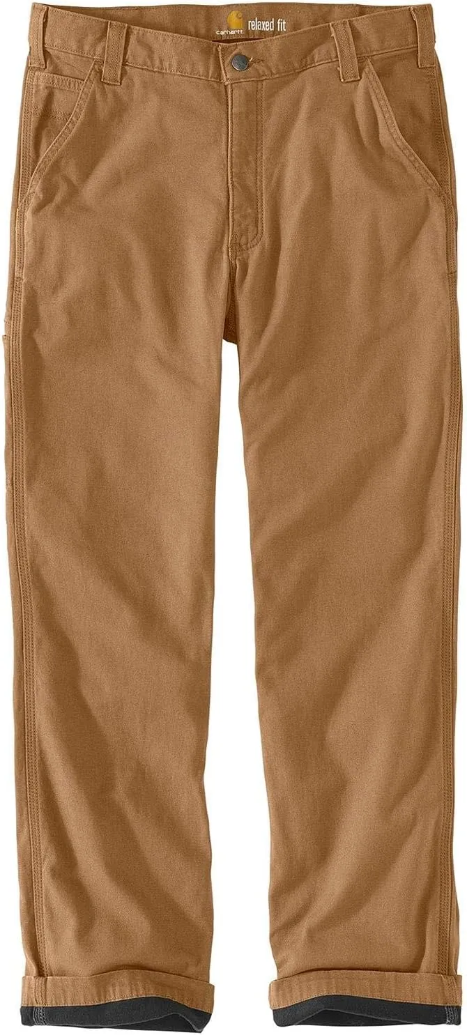 Carhartt Men's Rugged Flex Relaxed Fit Canvas Flannel-Lined Utility Work Pant