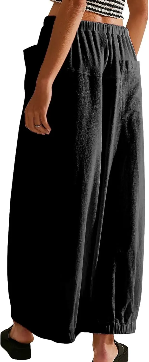 CHARTOU Women Baggy Parachute Skirt Comfy Casual Cotton Y2k Cargo Maxi Long Skirt