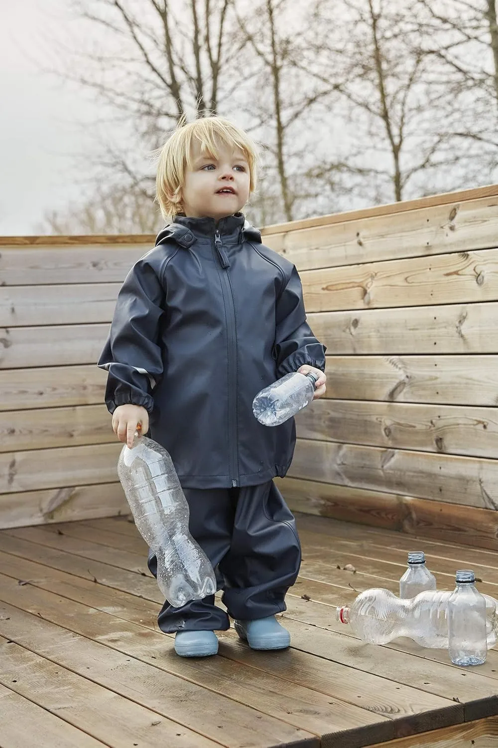 European Kids Waterproof Eco Friendly Snow Suit Ultra 10.000mm Shell, Detachable Hood, Reflective Stripes Boys Girls
