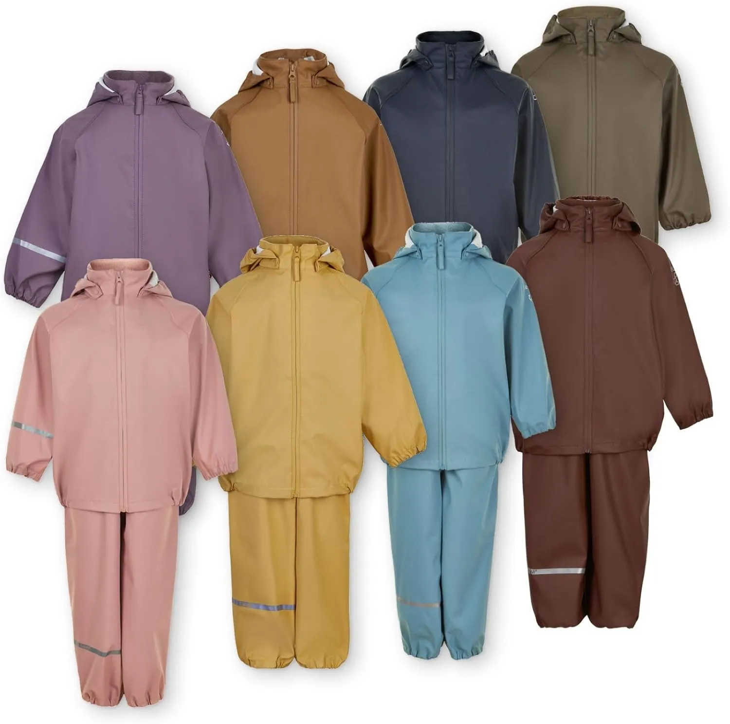 European Kids Waterproof Eco Friendly Snow Suit Ultra 10.000mm Shell, Detachable Hood, Reflective Stripes Boys Girls