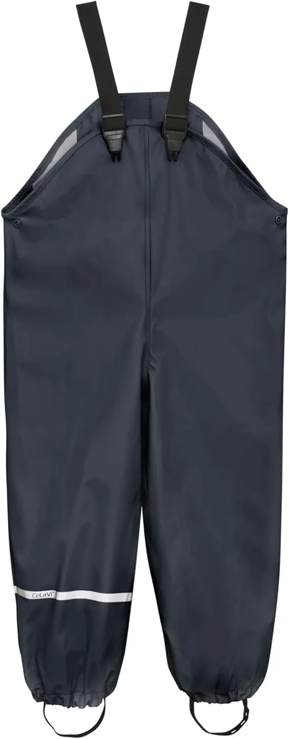 European Kids Wind, Mud, Snow and Waterproof Rain Pants Dungarees Unlined and Fleece Lined for Boys Girls