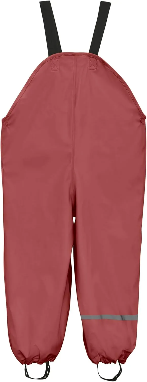 European Kids Wind, Mud, Snow and Waterproof Rain Pants Dungarees Unlined and Fleece Lined for Boys Girls