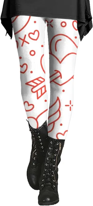 Gifts Spring Leggings for Women 2024 Women Leggings for Valentines with Pockets Love PatternLeggings Love Heart for Women Camo Tights for Women Compression Love Heart Pattern Leggings High Waist