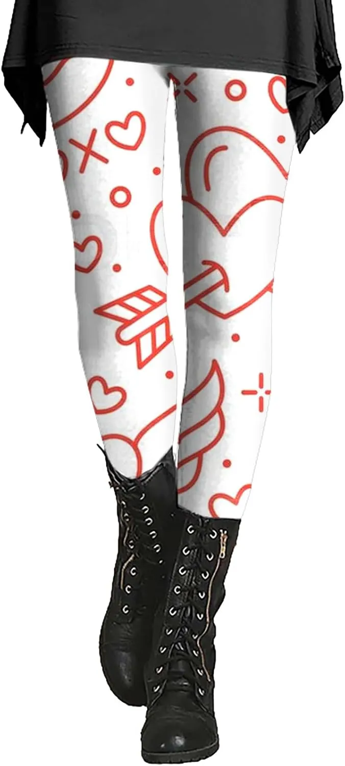 Gifts Spring Leggings for Women 2024 Women Leggings for Valentines with Pockets Love PatternLeggings Love Heart for Women Camo Tights for Women Compression Love Heart Pattern Leggings High Waist