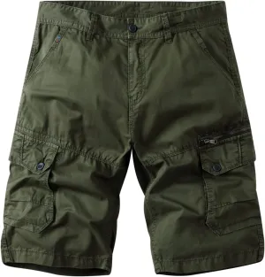 Golf Shorts for Men 7 Inch Inseam Summer Classic Fit Multi-Pockets Cargo Shorts Loose Fit Beach Work Dungarees