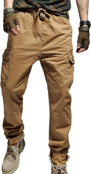 JEsilunmaMY Men's Camo Cargo Pants Multi-Pocket Casual Military Army Jogger Pants Slim Fit Athletic Outdoor Sweatpant Slacks