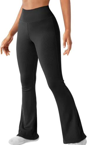 LAWOR Women's Bootcut Yoga Pants High Waist Stretch Flare Leg Leggings Tummy Control Bootleg Workout Pants Active Pants