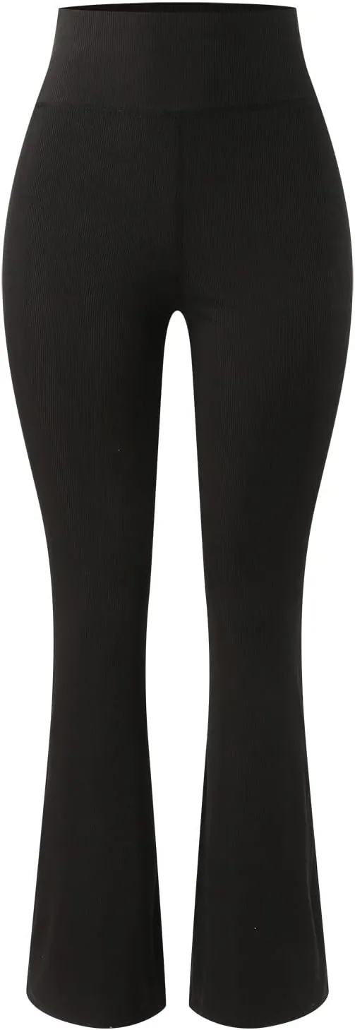 LAWOR Women's Bootcut Yoga Pants High Waist Stretch Flare Leg Leggings Tummy Control Bootleg Workout Pants Active Pants