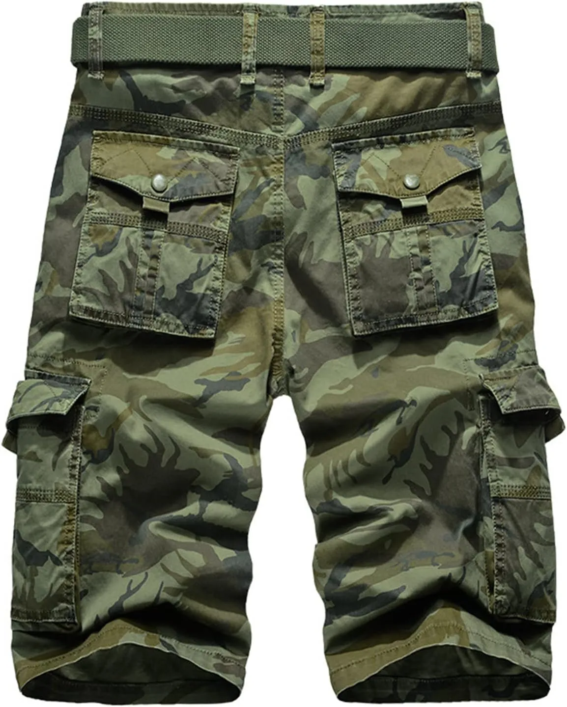 Maiyifu-GJ Men Relaxed Fit Camo Cargo Shorts Camouflage Multi Pockets Outdoor Short Pants Lightweight Loose Military Short