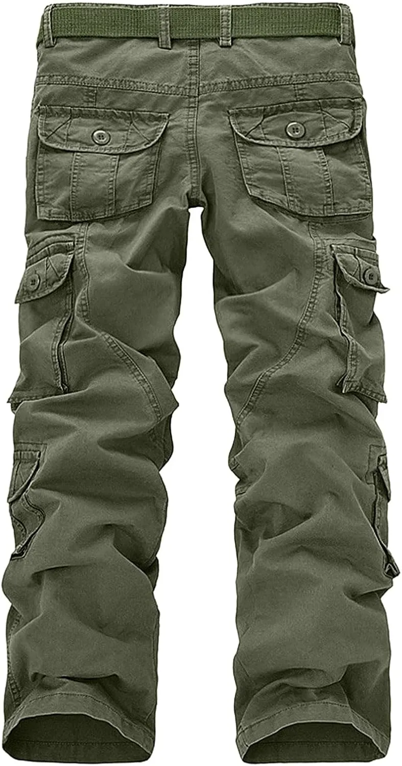 Men Work Pants - Heavy Duty Safety Combat Cargo Pants - Multi Pockets - Knee Pad Pockets - Durable Workwear