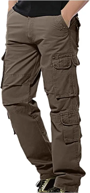 Men Work Pants - Heavy Duty Safety Combat Cargo Pants - Multi Pockets - Knee Pad Pockets - Durable Workwear