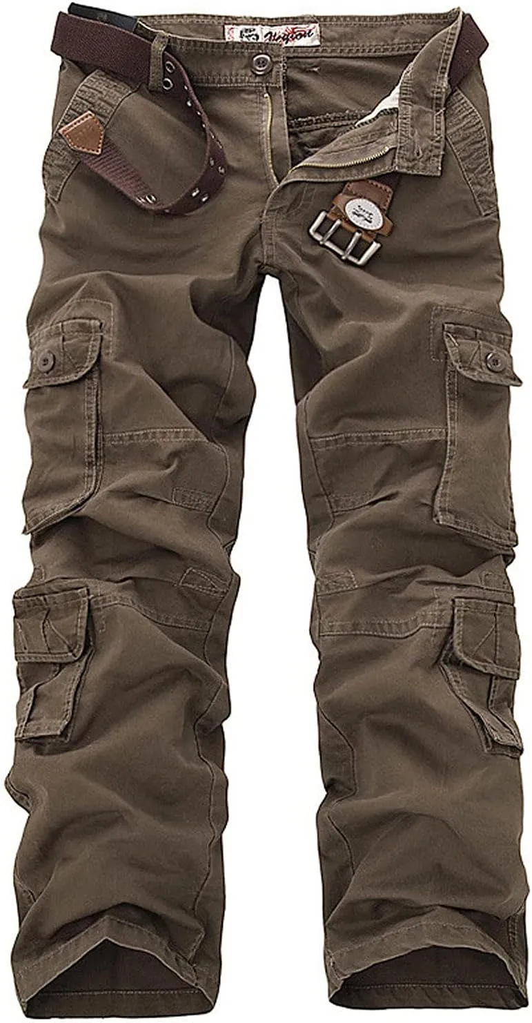 Men Work Pants - Heavy Duty Safety Combat Cargo Pants - Multi Pockets - Knee Pad Pockets - Durable Workwear