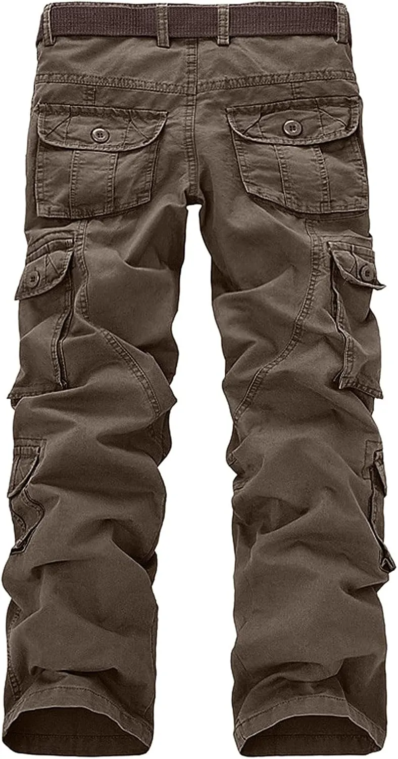 Men Work Pants - Heavy Duty Safety Combat Cargo Pants - Multi Pockets - Knee Pad Pockets - Durable Workwear