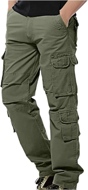 Men Work Pants - Heavy Duty Safety Combat Cargo Pants - Multi Pockets - Knee Pad Pockets - Durable Workwear