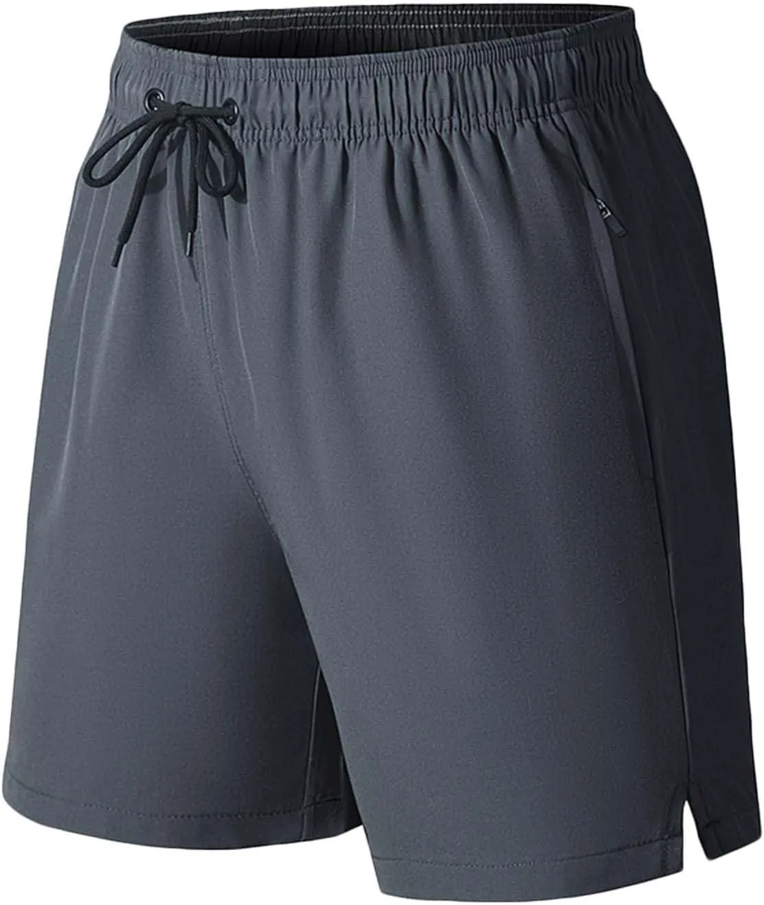 Men's 2 in 1 Workout Running Shorts Lightweight Quick Dry Training Active Yoga Gym 5"" Short with Zipper Pockets