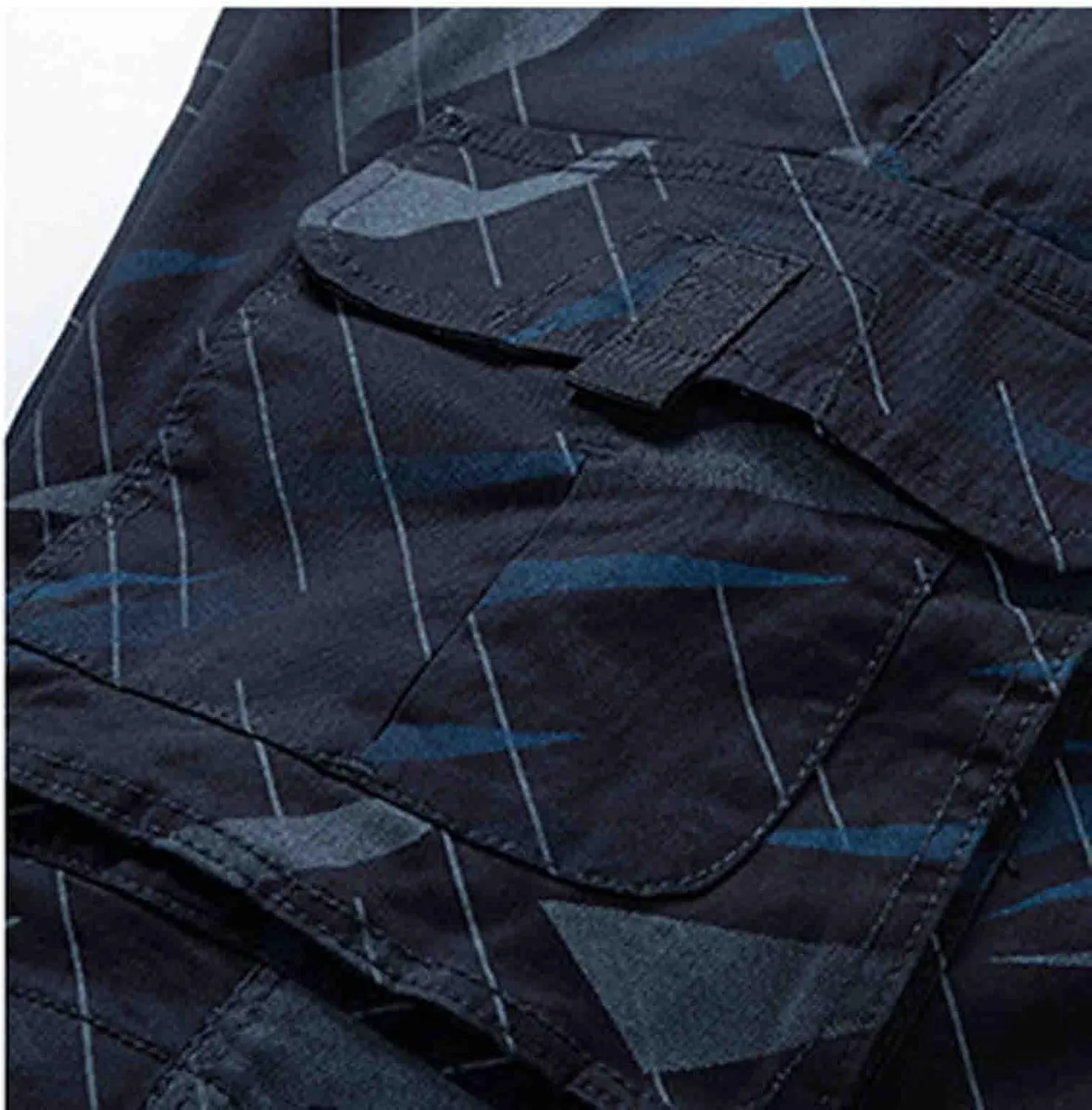 Mens Cargo Shorts Summer Striped Belted Tactical Dungarees Classic Fit Multi Pocket Cotton Linen Shorts Outdoor