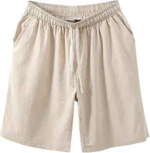 Mens Cotton Shorts Drawstring Waist Short Pant Regular Fit Pants Jogging Lounge SweatShorts with Pockets Hawaiian Board Shorts