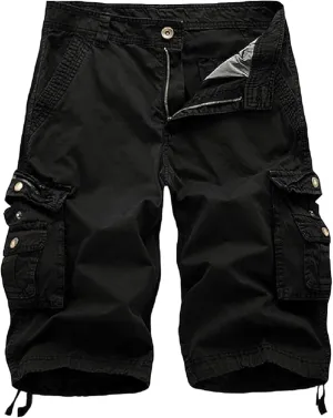 Men's Multi Pocket Zipper Cargo Short Outdoor Casual Loose Fit Dungarees Shorts, 30, Khakia1