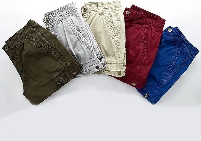Men's Multi Pocket Zipper Cargo Short Outdoor Casual Loose Fit Dungarees Shorts, 30, Khakia1