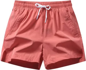 Mens Shorts 5 Inch Lightweight Drawstring Waist Athletic Short Summer Quick Dry Beach Gym Workout Casual Pants