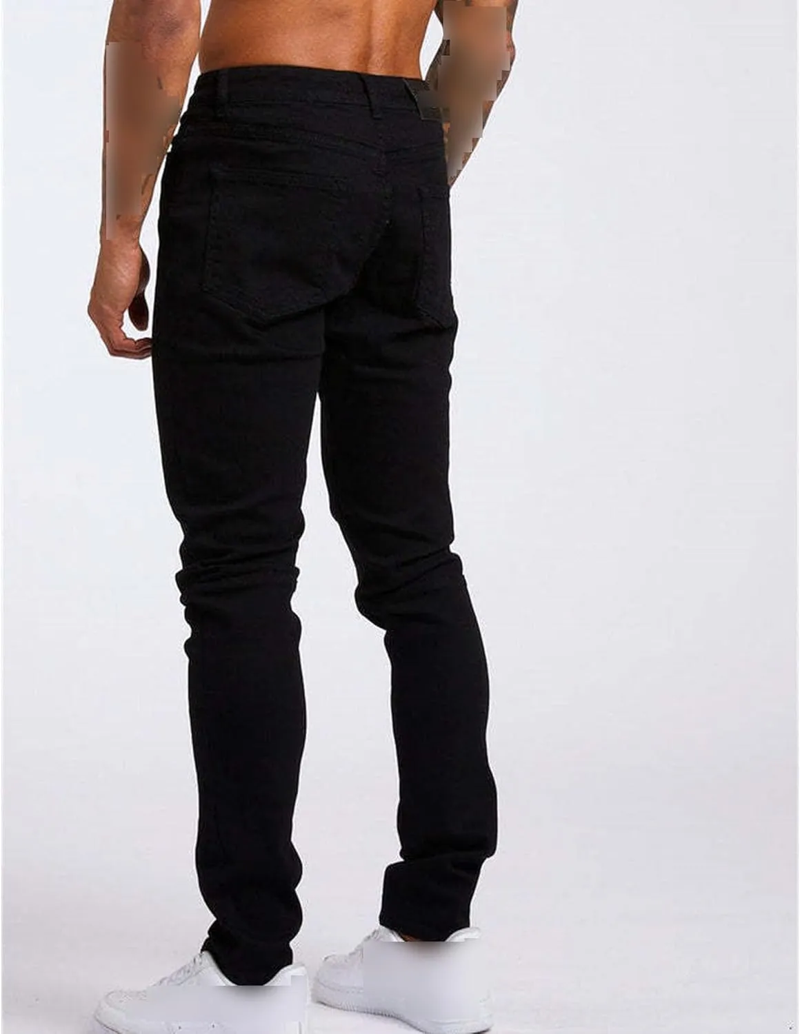 Men's Slim-Fit Stretch Jeans Vintage Regular Fit Denim Pants Straight Leg Classic Skinny Flex Jean Trousers