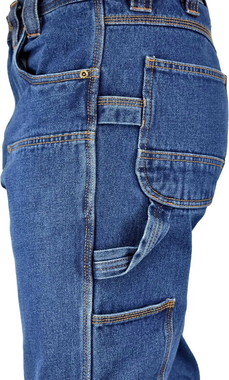 Men's Stone Washed Double Front Logger Dungaree Pant