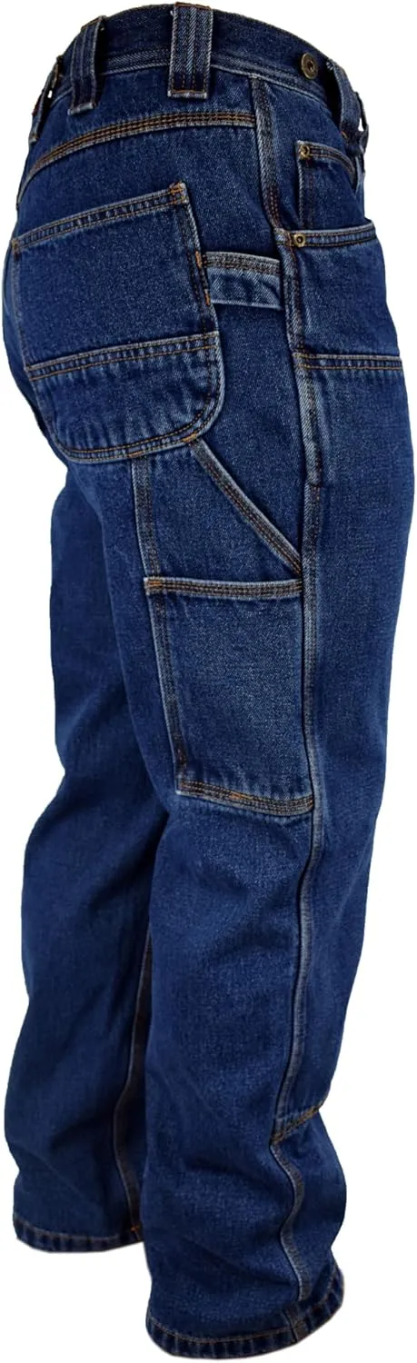 Men's Stone Washed Double Front Logger Dungaree Pant