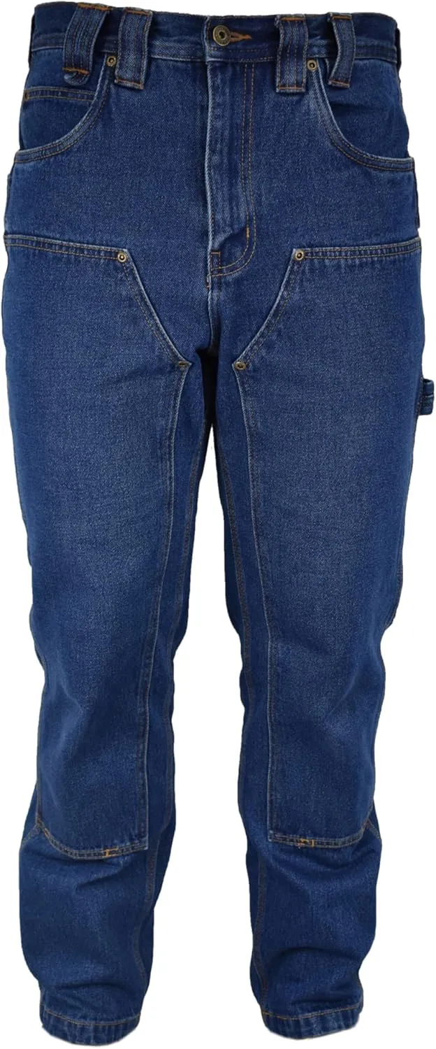 Men's Stone Washed Double Front Logger Dungaree Pant