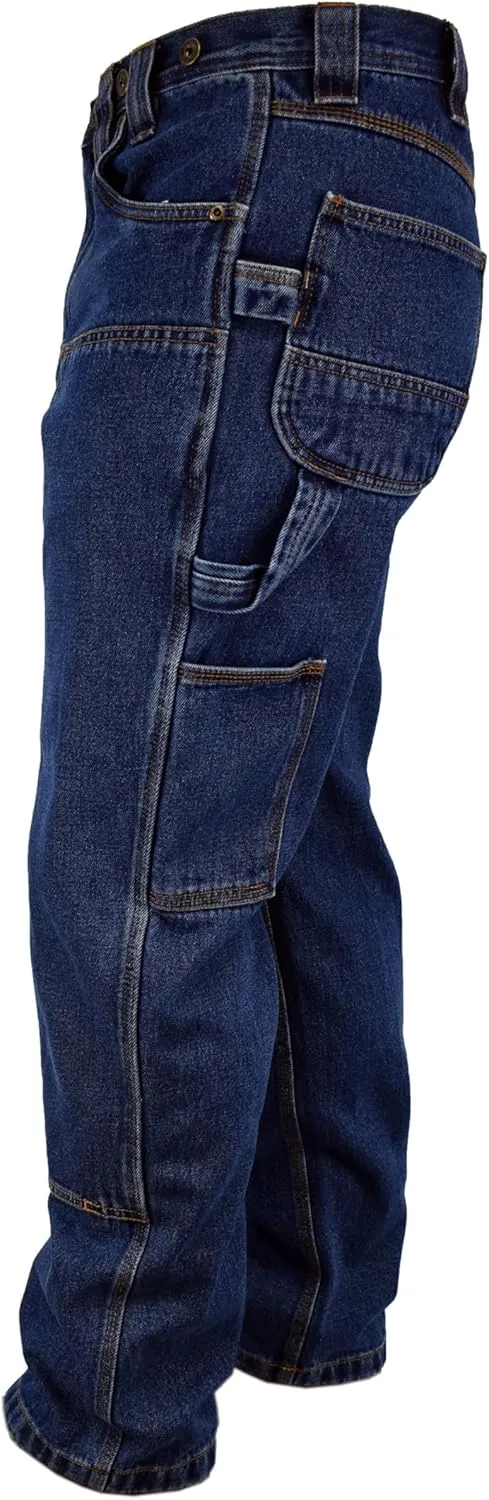Men's Stone Washed Double Front Logger Dungaree Pant