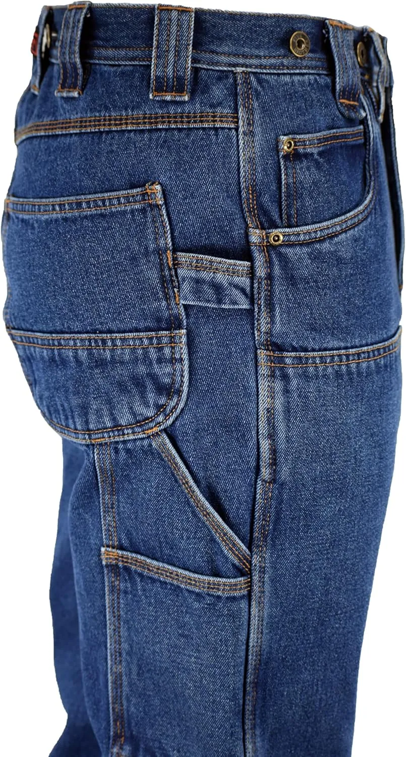 Men's Stone Washed Double Front Logger Dungaree Pant