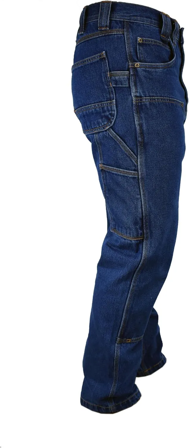 Men's Stone Washed Double Front Logger Dungaree Pant