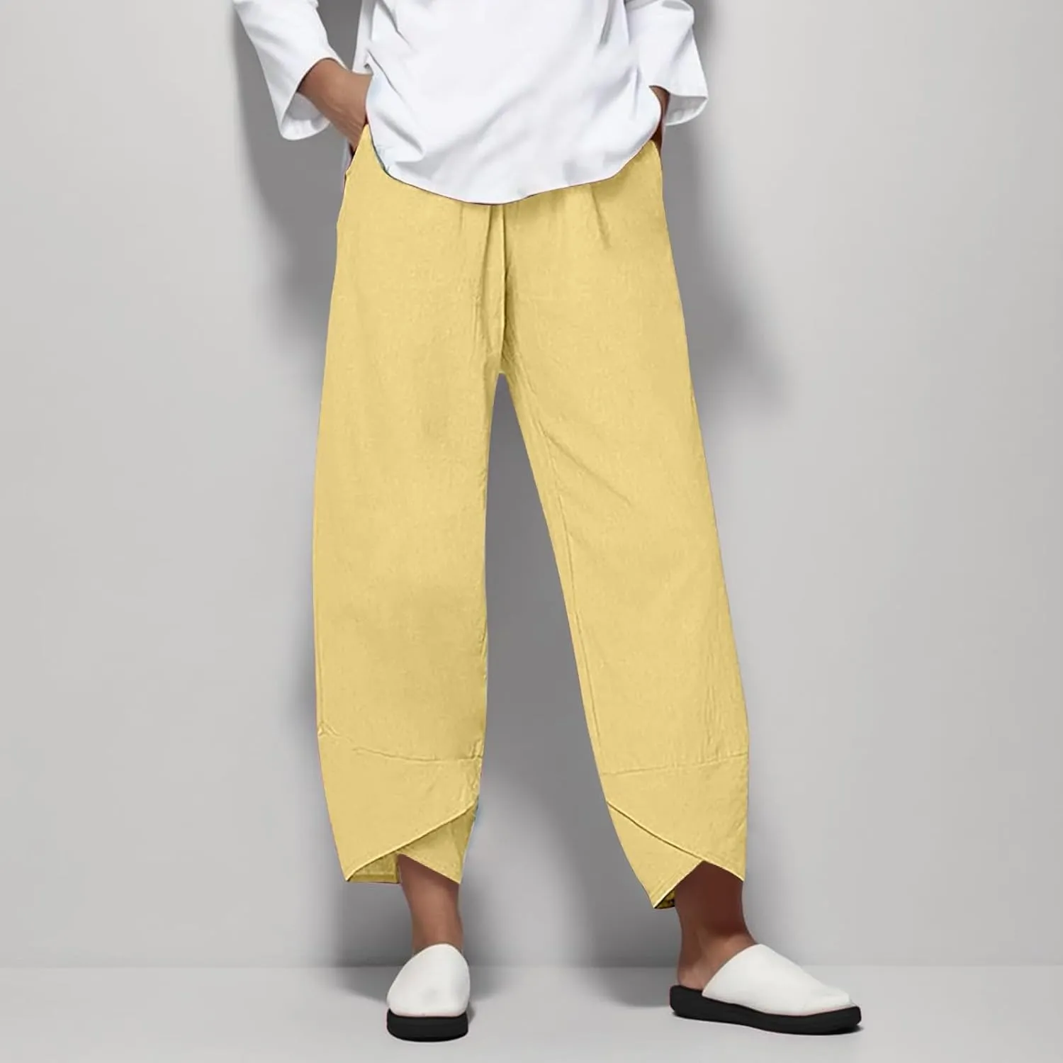 SHAOBGE Plus Size Linen Pants for Women Pants Cotton Casual Home Female Trendy Pants for Women 2024