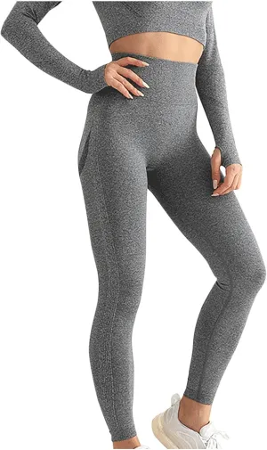 Soft Leggings for Women High Waist Tummy Control Yoga Pants Womens Workout Solid Color Compression Legging Pants