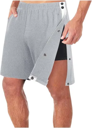 Tear Away Shorts for Men Solid Cotton Blend Shorts with Pockets Side Snap Shorts Bottom Baggy Post Surgery Pants